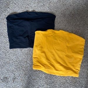 Black AND yellow cropped tube tops from GARAGE
